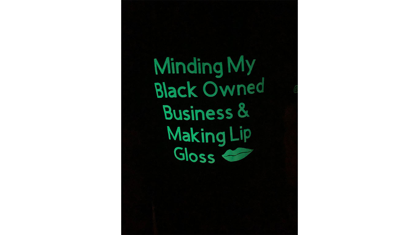 Minding My Black Owned Business Glow in The Dark T-shirt - Black