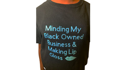 Minding My Black Owned Business Glow in The Dark T-shirt - Orange