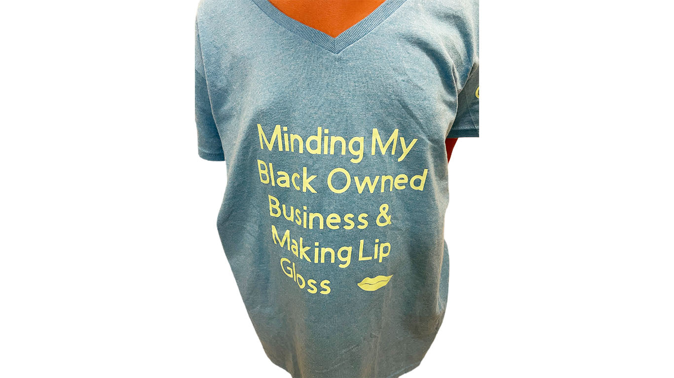 Minding My Black Owned Business Glow in The Dark T-shirt - Orange