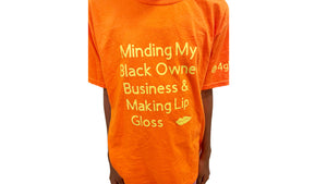 Minding My Black Owned Business Glow in The Dark T-shirt - Blue
