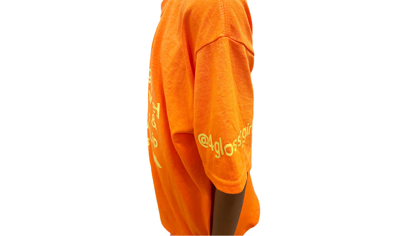 Minding My Black Owned Business Glow in The Dark T-shirt - Orange
